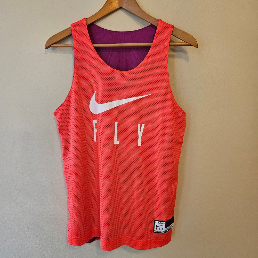 Nike Women's Swoosh Fly Reversible Orange & Purple Basketball Jersey Size Small